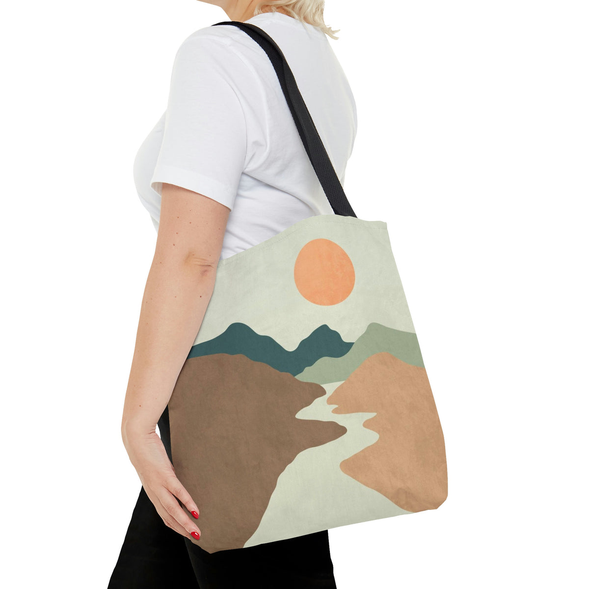 Desert Tote Bag, Mountain Tote Bag, Muted Desert Print Tote Bag, Neutral Tote Bag, Shopping Bag, Carryall, Large Tote Bag, Boho Tote Bag