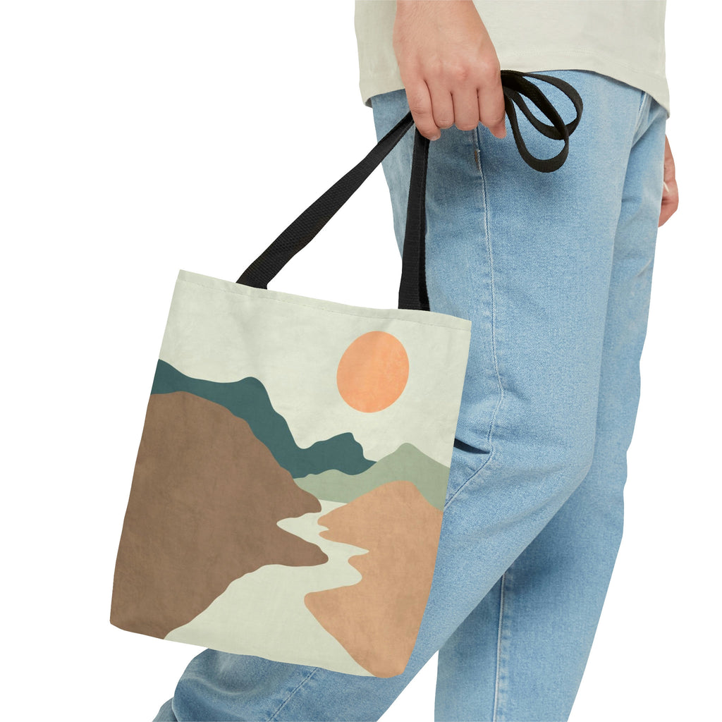 Desert Tote Bag, Mountain Tote Bag, Muted Desert Print Tote Bag, Neutral Tote Bag, Shopping Bag, Carryall, Large Tote Bag, Boho Tote Bag