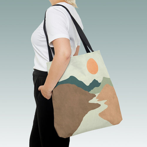 Desert Tote Bag, Mountain Tote Bag, Muted Desert Print Tote Bag, Neutral Tote Bag, Shopping Bag, Carryall, Large Tote Bag, Boho Tote Bag