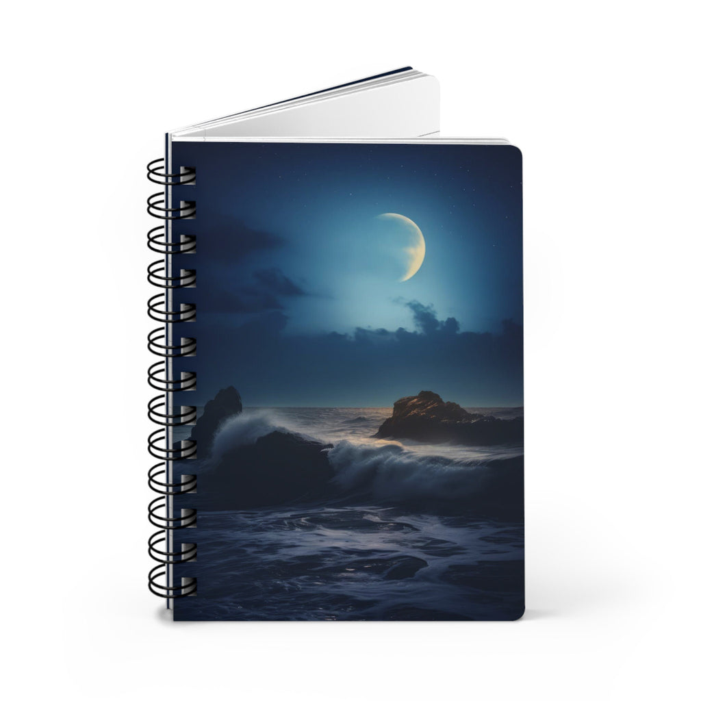 Ocean Notebook, Moon Journal, Spiral Bound Notebook, Hardcover Journal, Personalized Notebook, Beach Notebook, Moon Notebook, Matte Journal