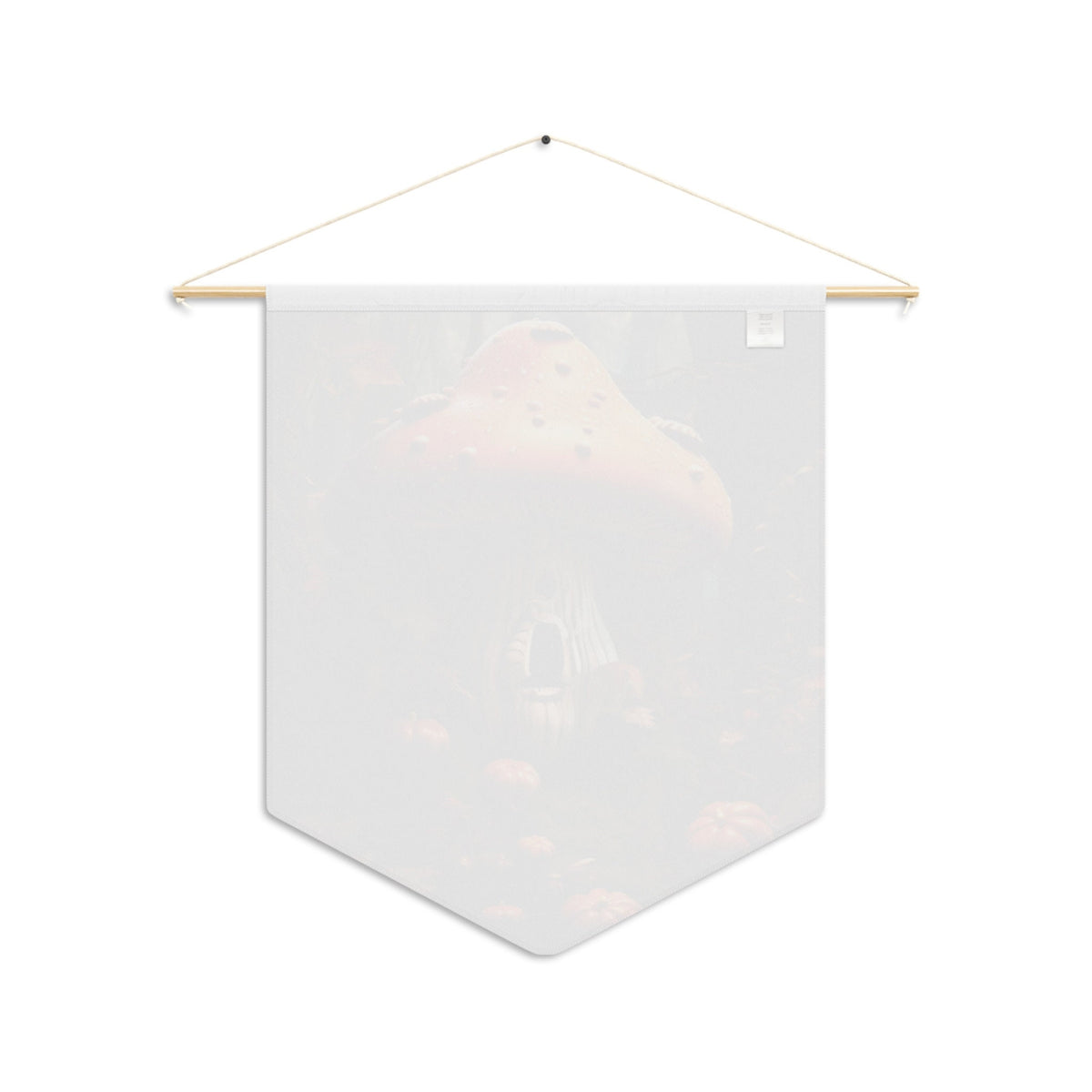 Mushroom Cottage Pennant: Fall Fantasy Art Wall Hanging