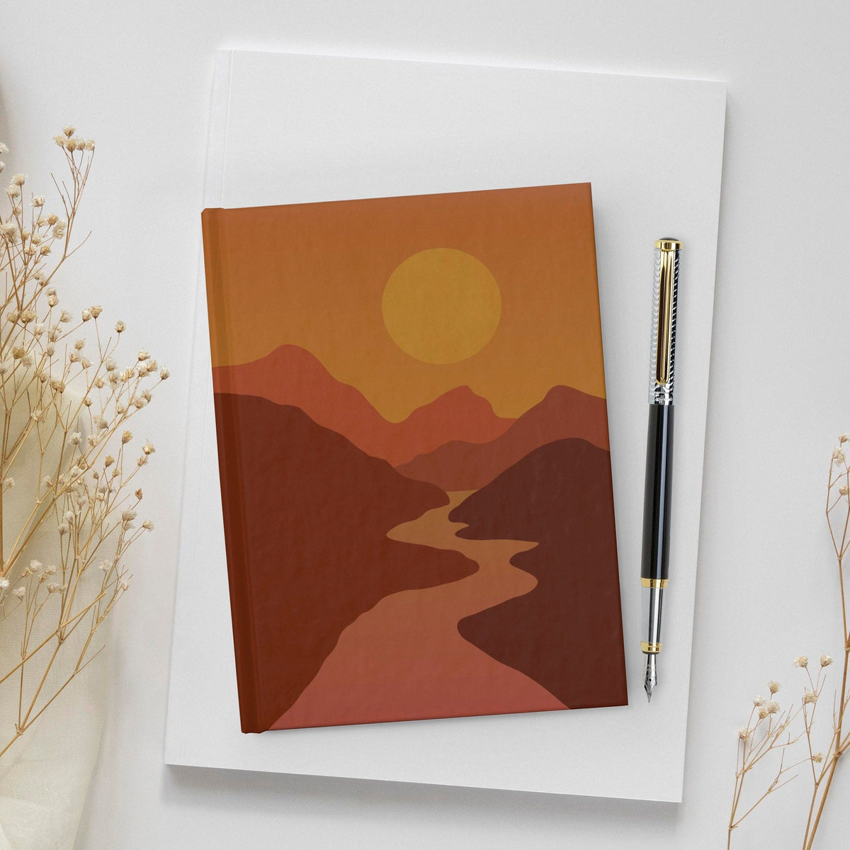 Desert Sunset JOURNAL, Desert Stream Notebook, Fall Journal, Notebook, Custom Notebook, Personalized Notebook, Desert Print, Sunset Notebook