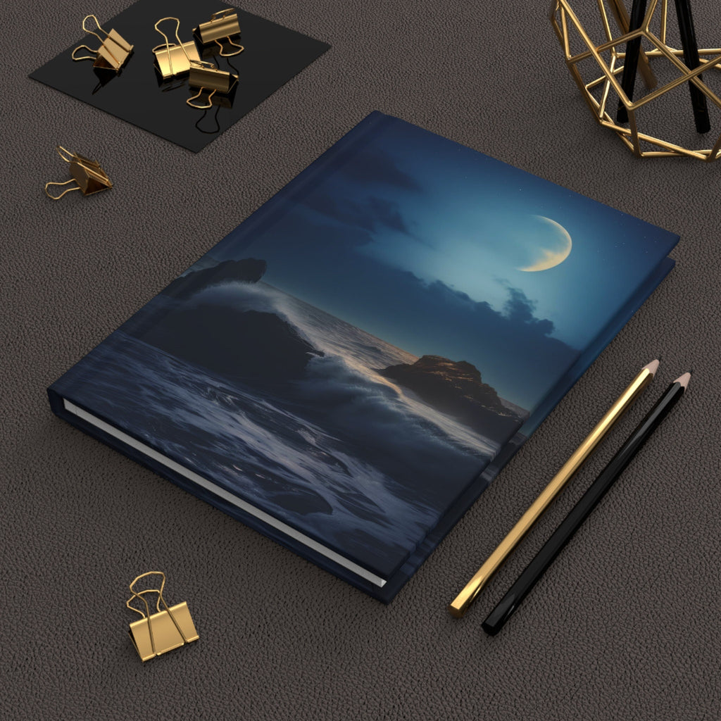 Ocean Notebook, Moon Journal, Spiral Bound Notebook, Hardcover Journal, Personalized Notebook, Beach Notebook, Moon Notebook, Matte Journal