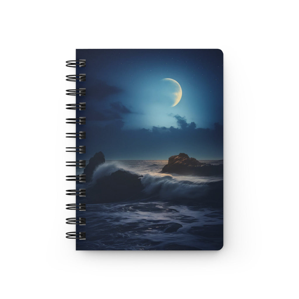 Ocean Notebook, Moon Journal, Spiral Bound Notebook, Hardcover Journal, Personalized Notebook, Beach Notebook, Moon Notebook, Matte Journal