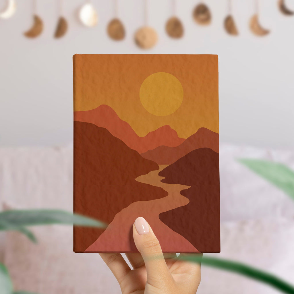 Desert Sunset JOURNAL, Desert Stream Notebook, Fall Journal, Notebook, Custom Notebook, Personalized Notebook, Desert Print, Sunset Notebook