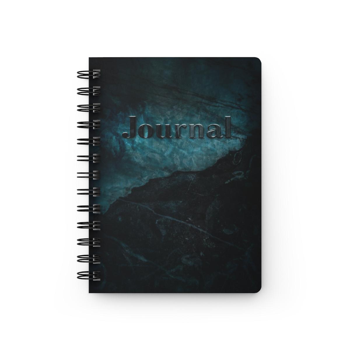Personalized Notebook, Dark Marble Journal, Custom Name Journal, Ocean Inspired Notebook, Teal and Black Journal, Gift for Writers, Sprial