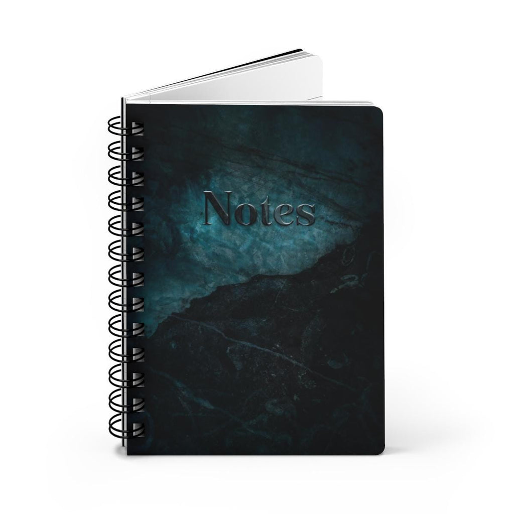 Personalized Notebook, Dark Marble Journal, Custom Name Journal, Ocean Inspired Notebook, Teal and Black Journal, Gift for Writers, Sprial